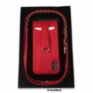 Vaultskin Victoria Crossbody iPhone X XS Leather Wallet Purse Windsor Red